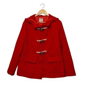 Old Navy Red Hooded Toggle Duffle Coat Jacket Women’s Large